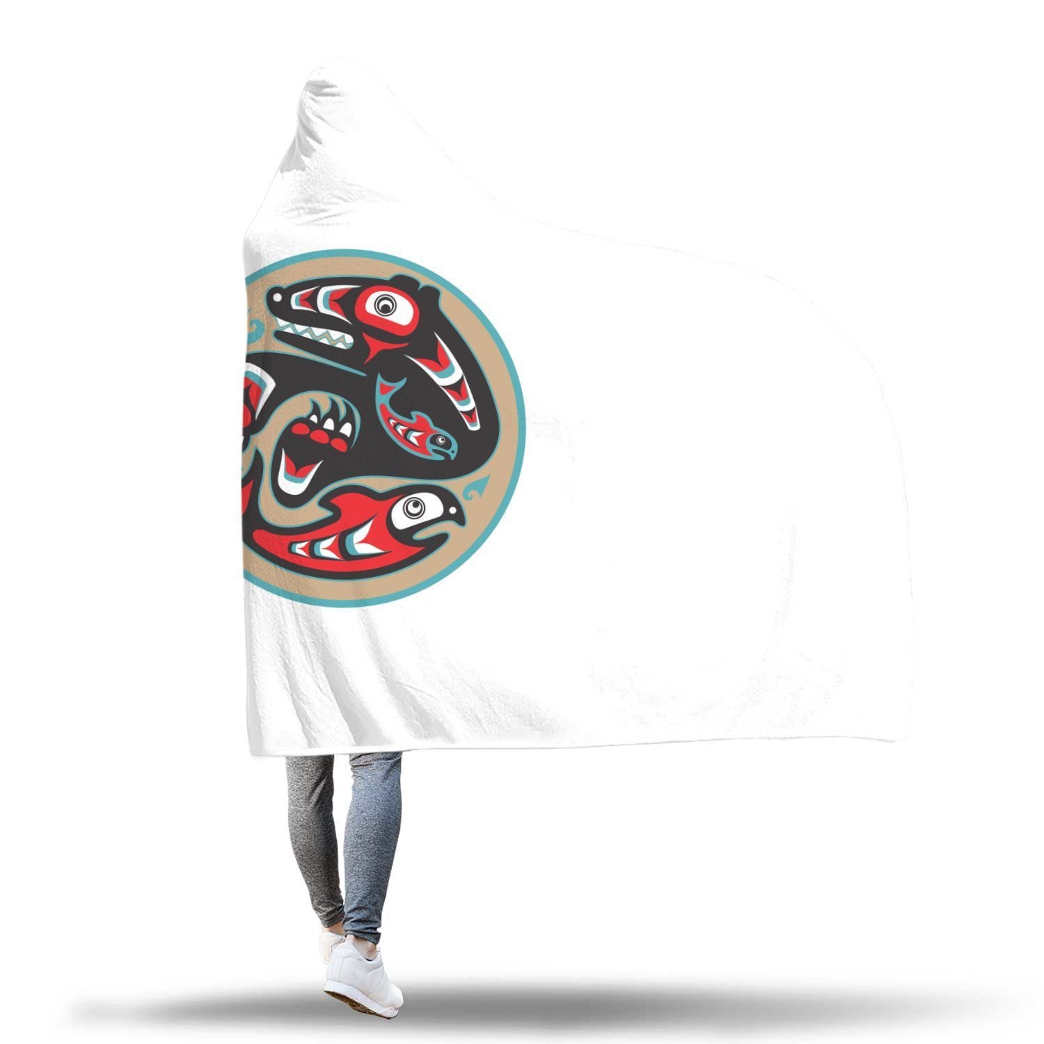 Aztec Tribal Native American Indians Navajo Print Hooded Blanket-grizzshop