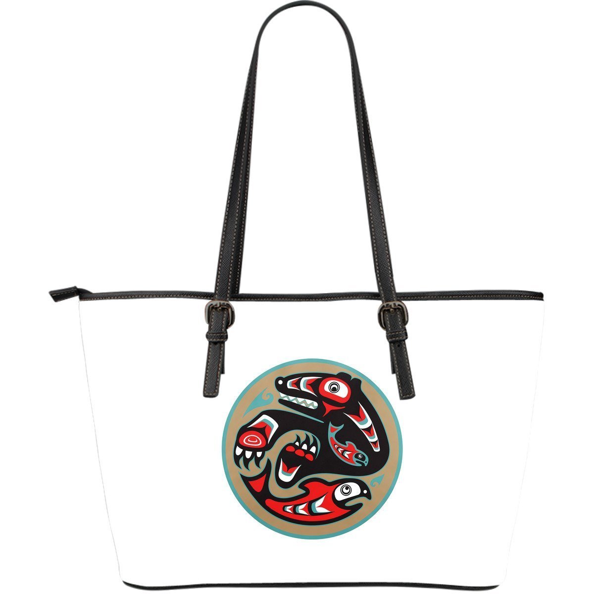 Aztec Tribal Native American Indians Navajo Print Leather Tote Bag-grizzshop