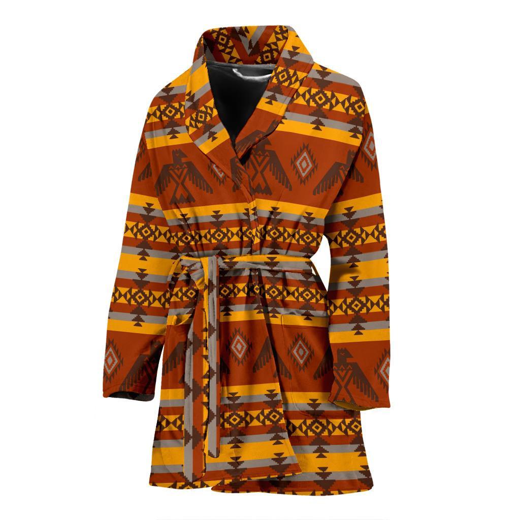 Aztec Eagle Pattern Print Women Long Robe-grizzshop