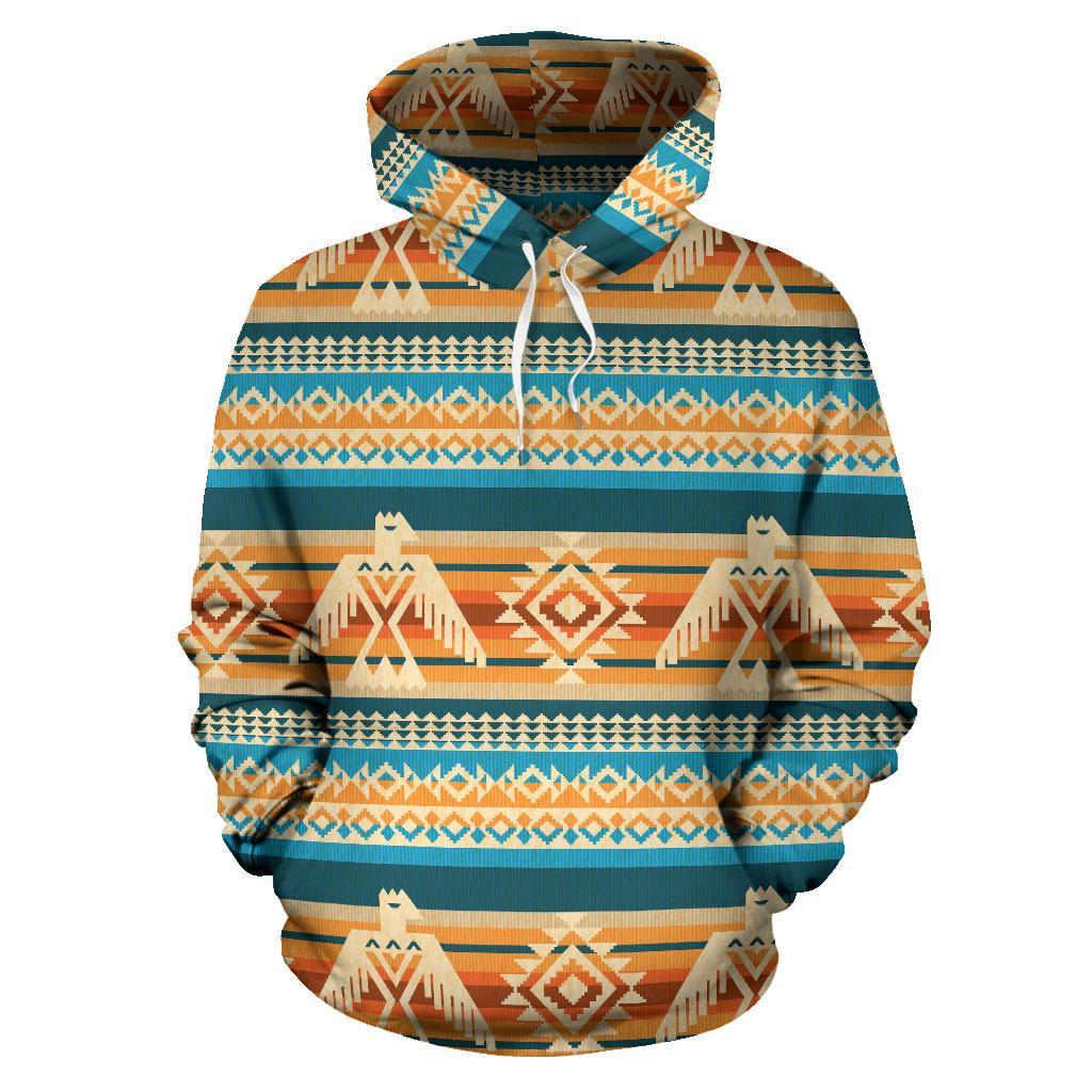 Aztec Eagle Print Pattern Women Men Pullover Hoodie-grizzshop