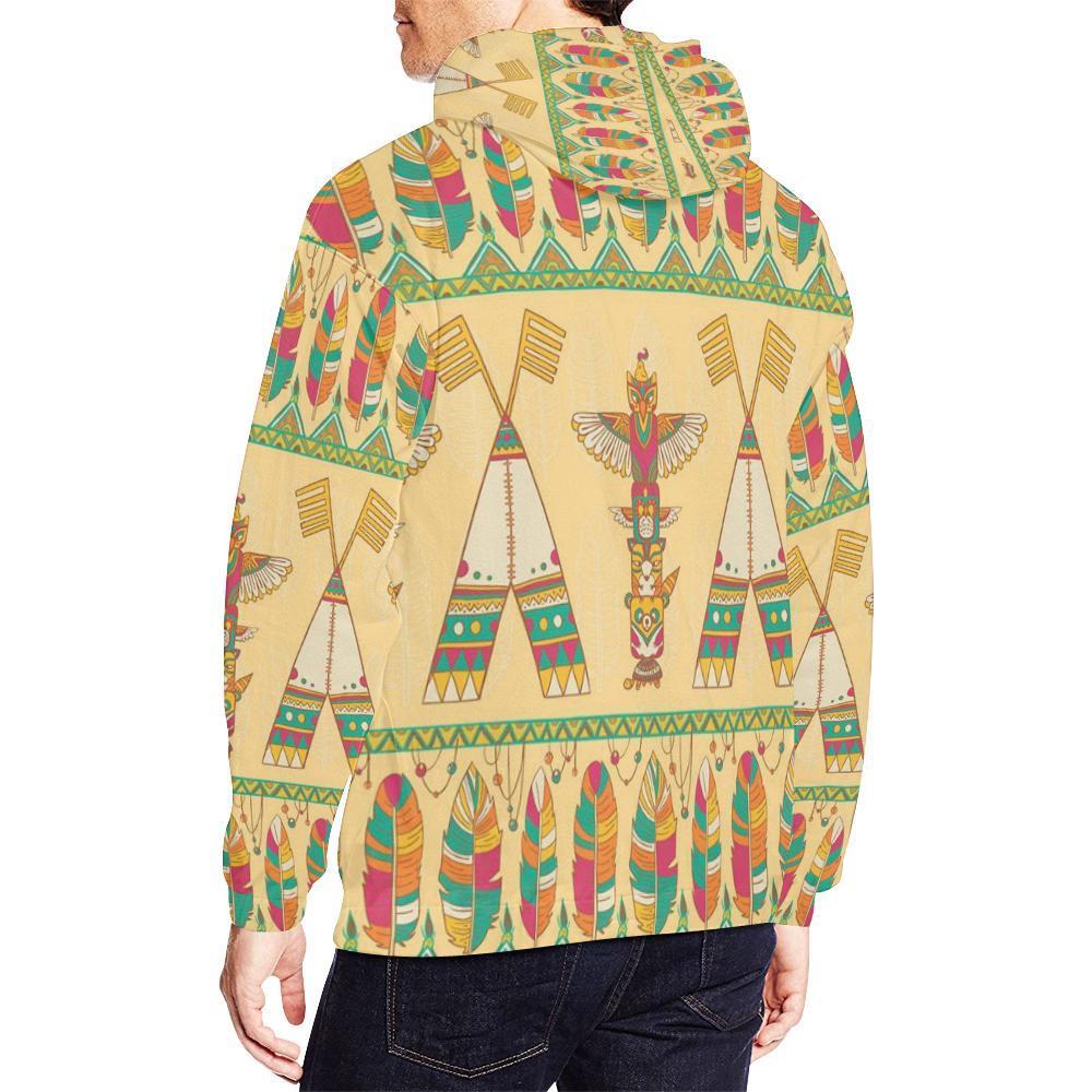 Aztec Indians Navajo Tribal Native American Print Men Pullover Hoodie-grizzshop