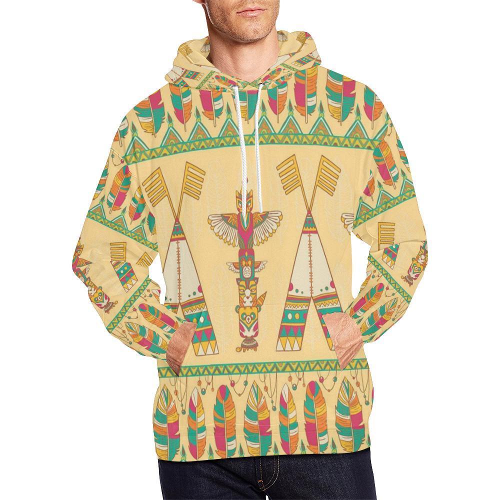 Aztec Indians Navajo Tribal Native American Print Men Pullover Hoodie-grizzshop