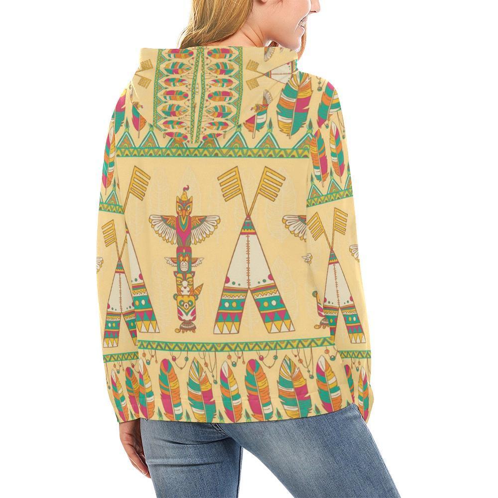 Aztec Indians Navajo Tribal Native American Print Women Pullover Hoodies -grizzshop