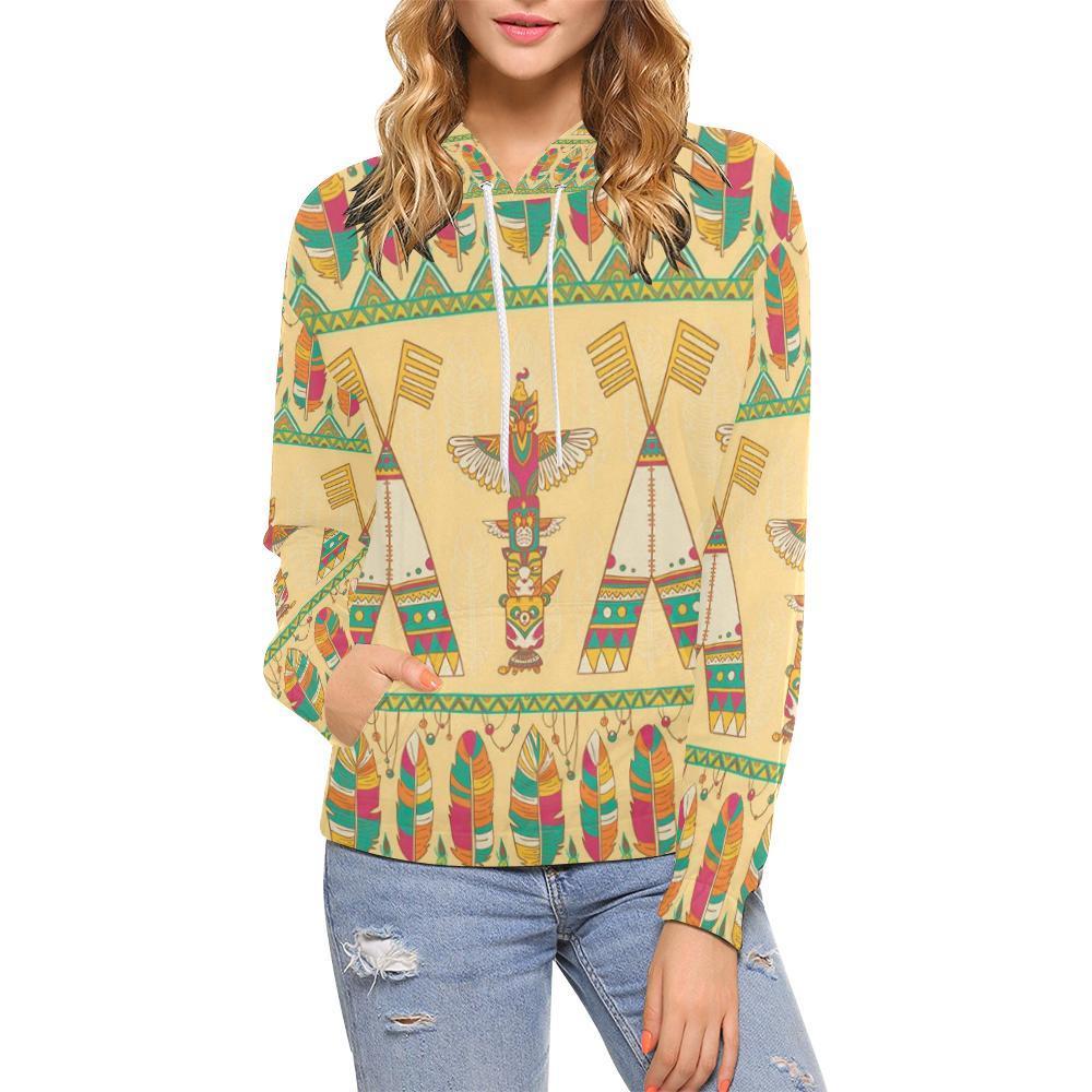 Aztec Indians Navajo Tribal Native American Print Women Pullover Hoodies -grizzshop