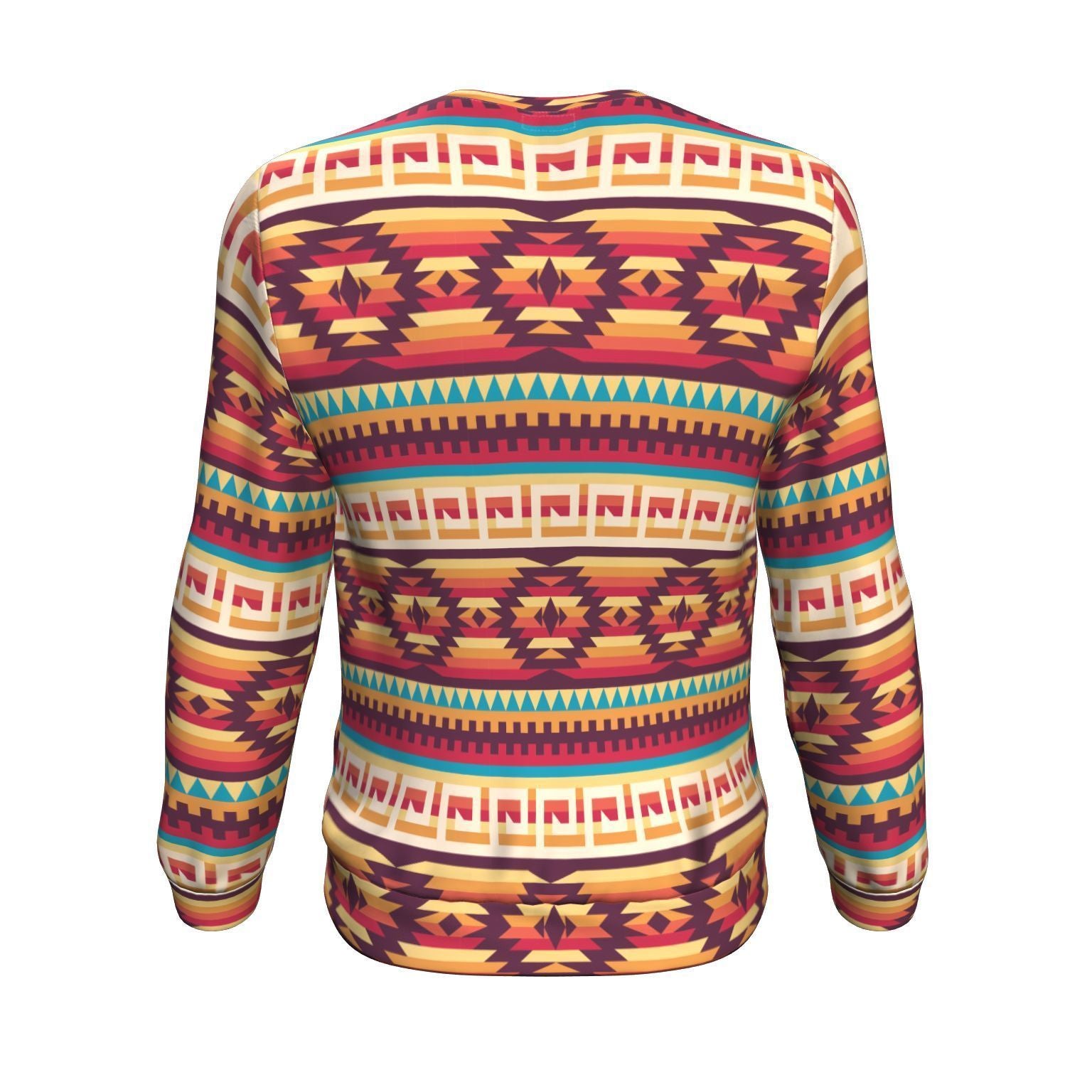 Aztec Native American Tribal Navajo Indians Print Men Crew Neck Sweatshirt-grizzshop