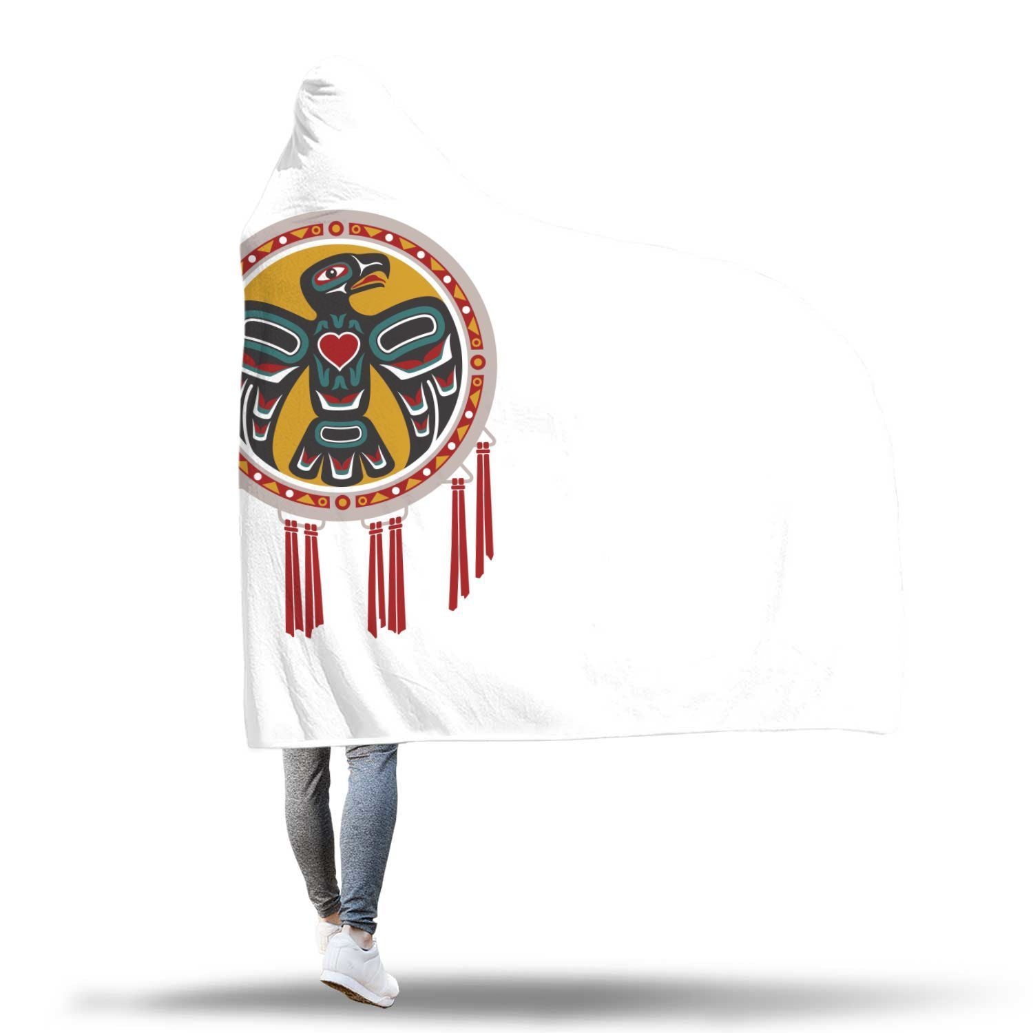 Aztec Navajo Native American Tribal Indians Print Hooded Blanket-grizzshop