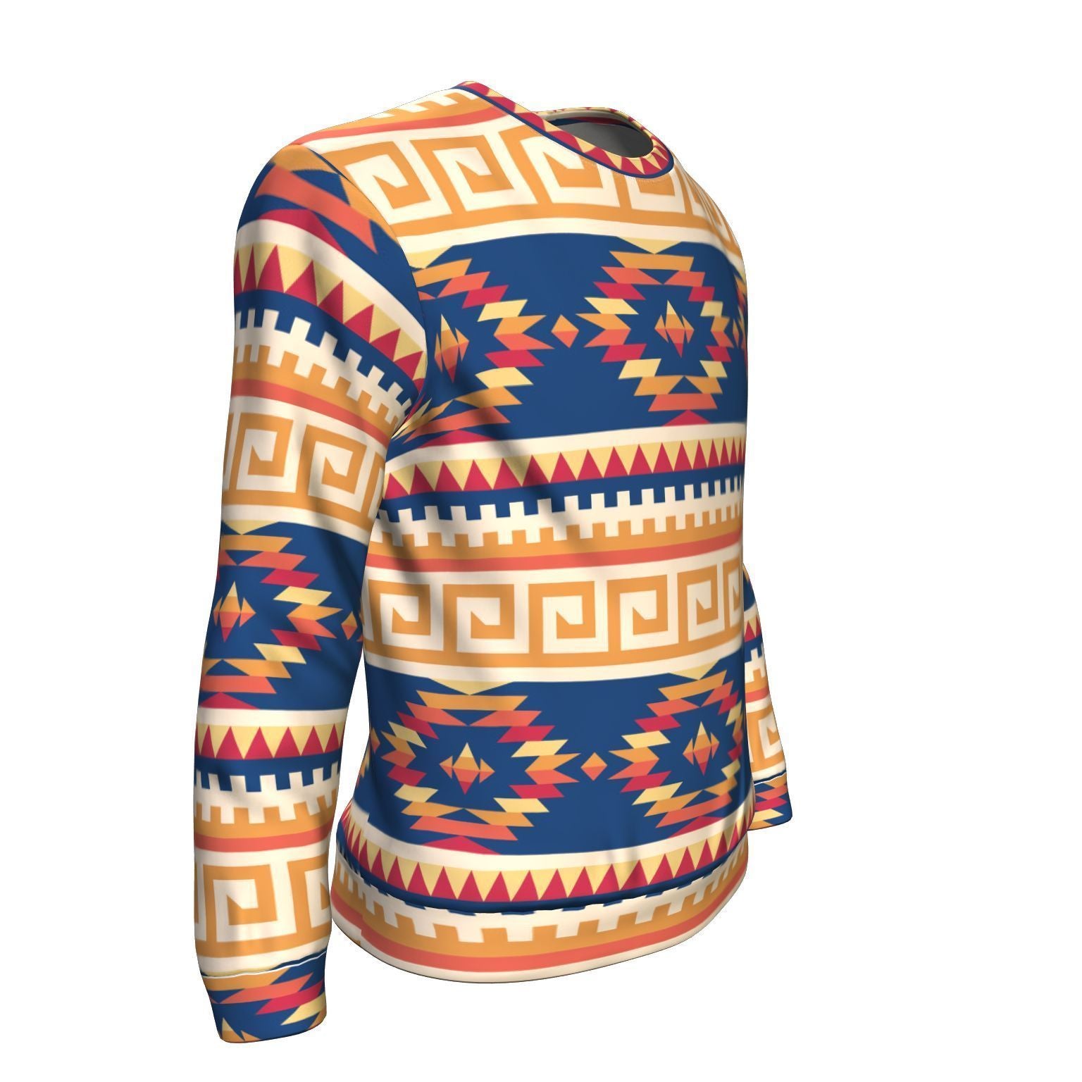 Aztec Tribal Indians Navajo Native American Print Men Crew Neck Sweatshirt-grizzshop