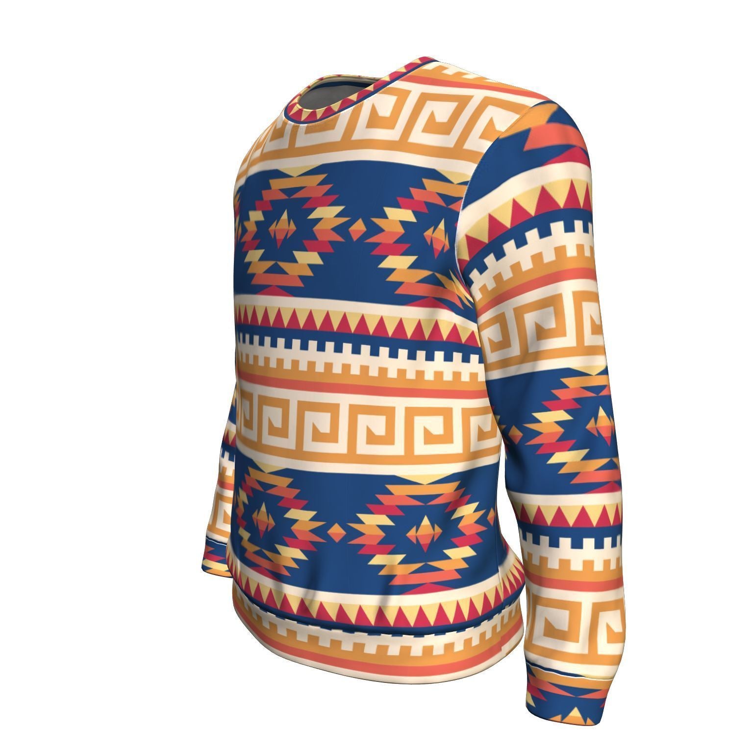 Aztec Tribal Indians Navajo Native American Print Men Crew Neck Sweatshirt-grizzshop