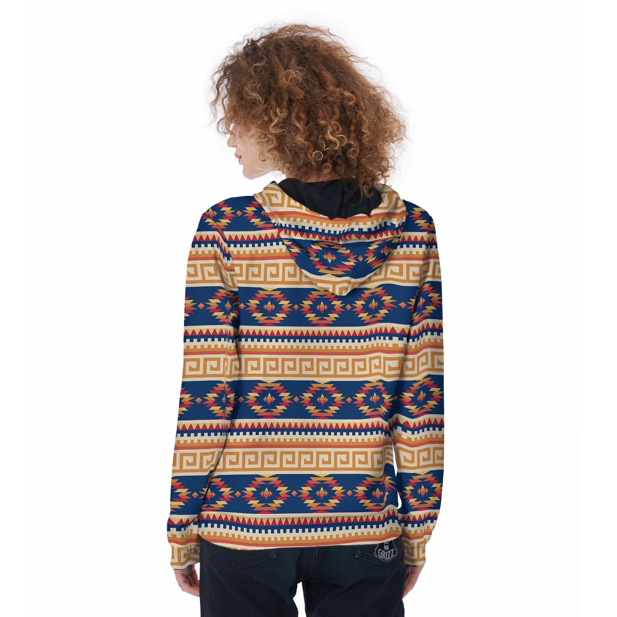 Aztec Tribal Indians Navajo Native American Print Women Zip Up Hoodies-grizzshop