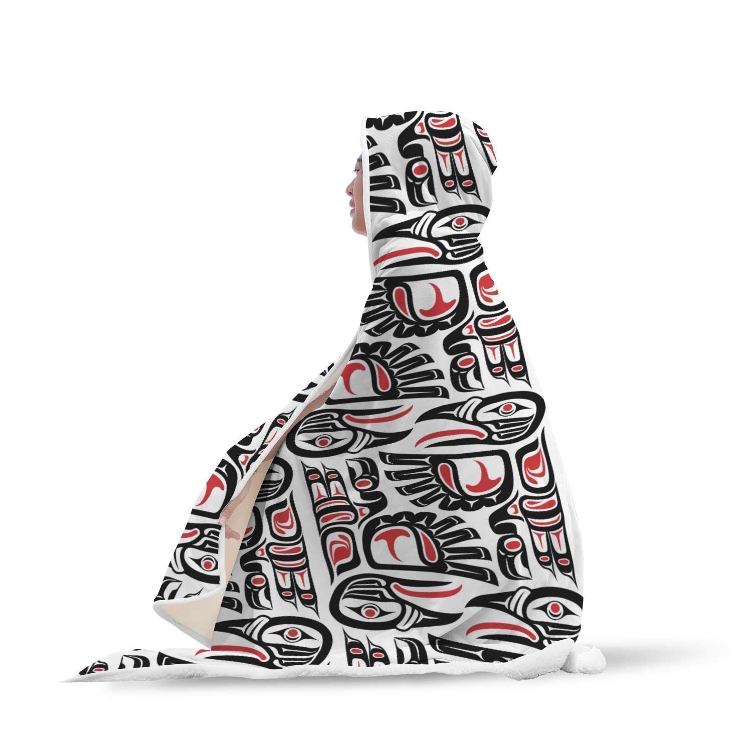 Aztec Tribal Native American Indians Navajo Print Hooded Blanket-grizzshop
