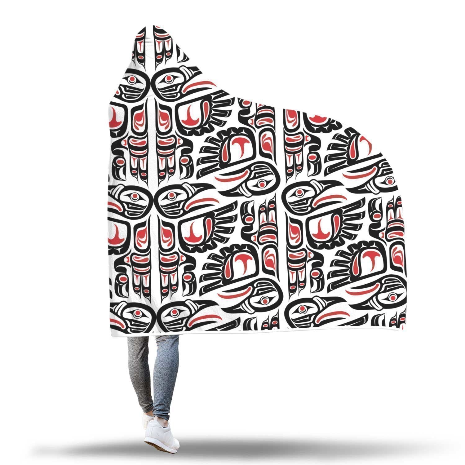 Aztec Tribal Native American Indians Navajo Print Hooded Blanket-grizzshop