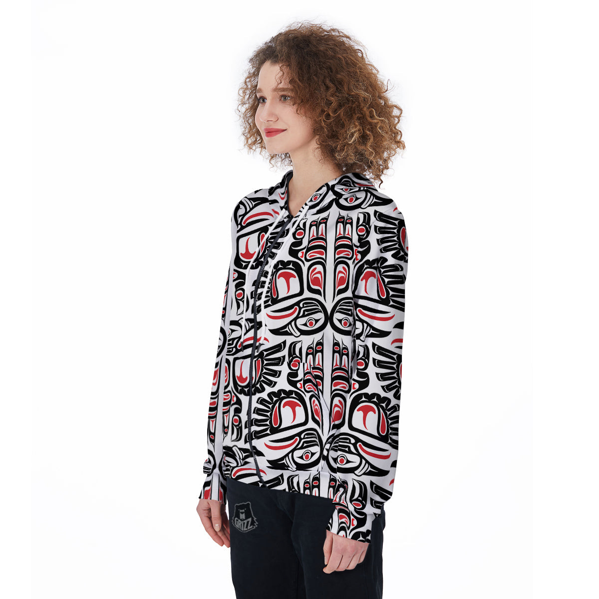 Aztec Tribal Native American Indians Navajo Print Women Zip Up Hoodies-grizzshop