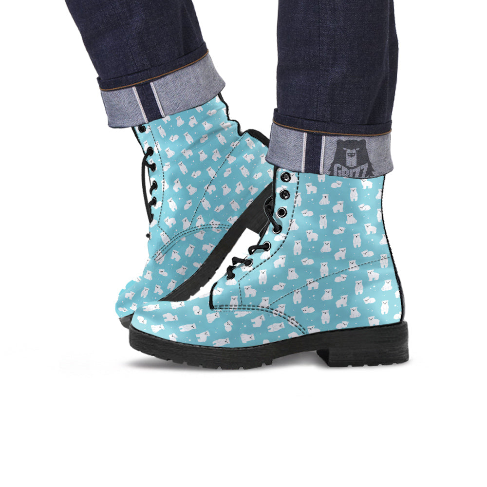 Baby Bear Cartoon Cute Print Pattern Leather Boots-grizzshop