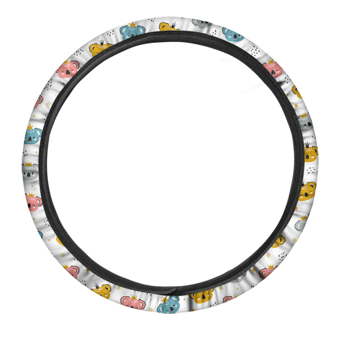 Baby Bear Colorful Cartoon Print Pattern Car Steering Wheel Cover-grizzshop