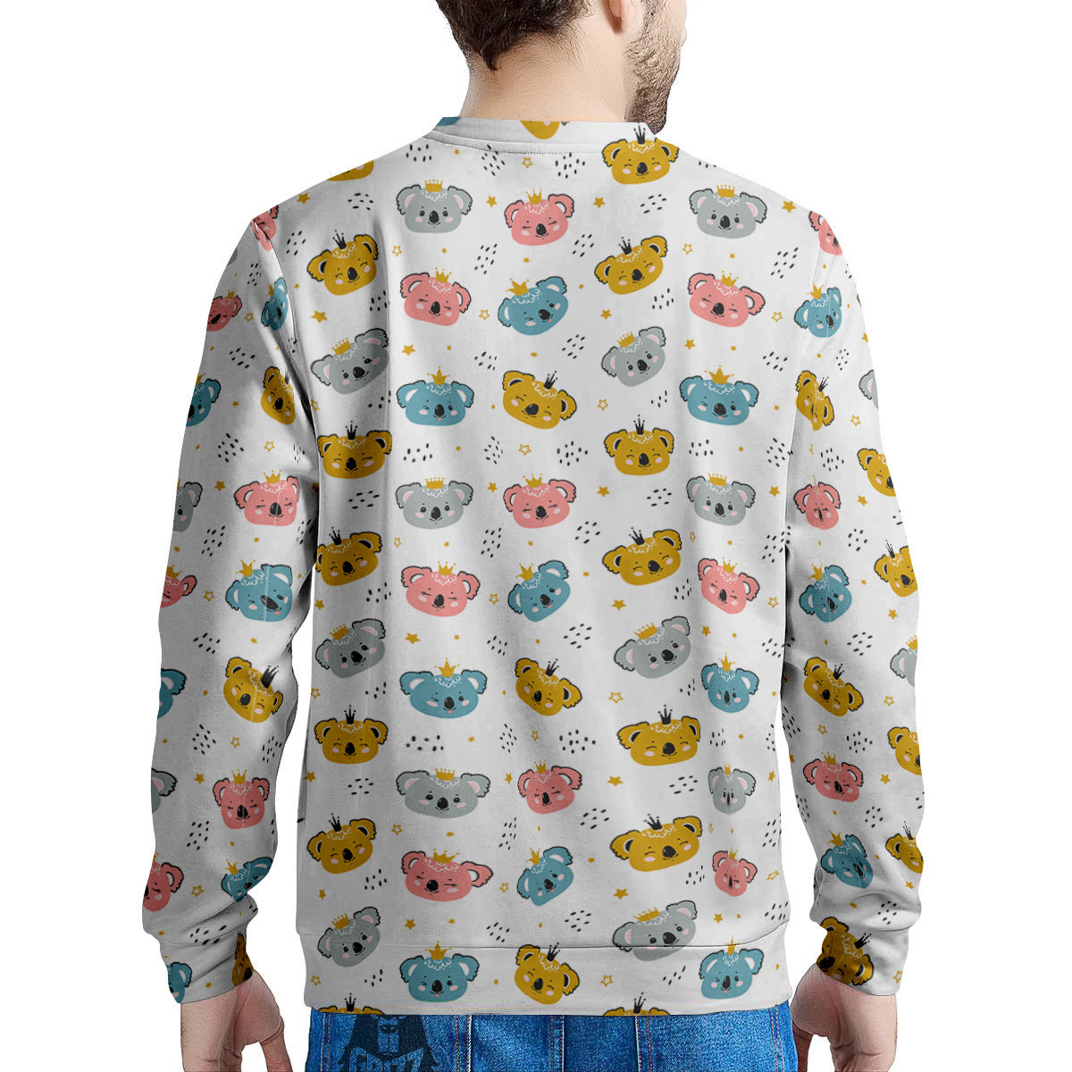 Baby Bear Colorful Cartoon Print Pattern Men's Sweatshirt-grizzshop