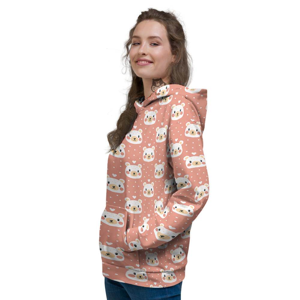 Baby Bear Cute Polka Dot Print Pattern Women's Hoodie-grizzshop