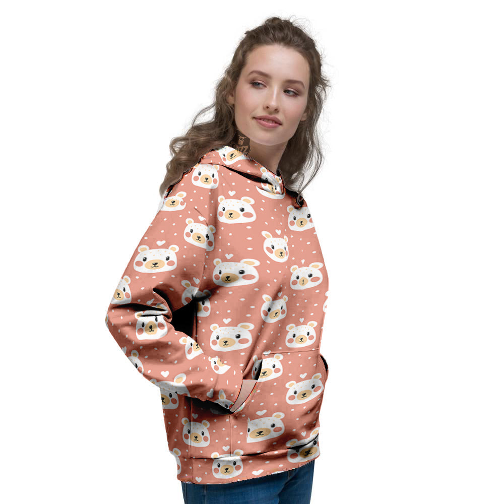 Baby Bear Cute Polka Dot Print Pattern Women's Hoodie-grizzshop