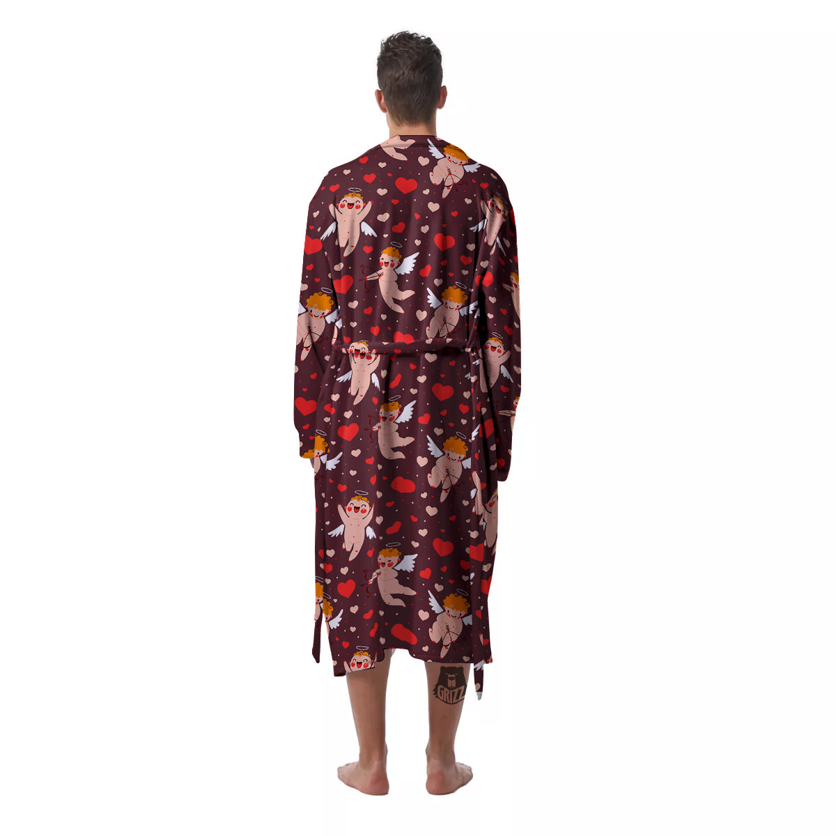 Baby Cupid Print Pattern Men's Robe-grizzshop