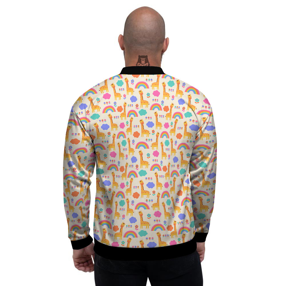 Baby Giraffe Cute Print Pattern Men's Bomber Jacket-grizzshop
