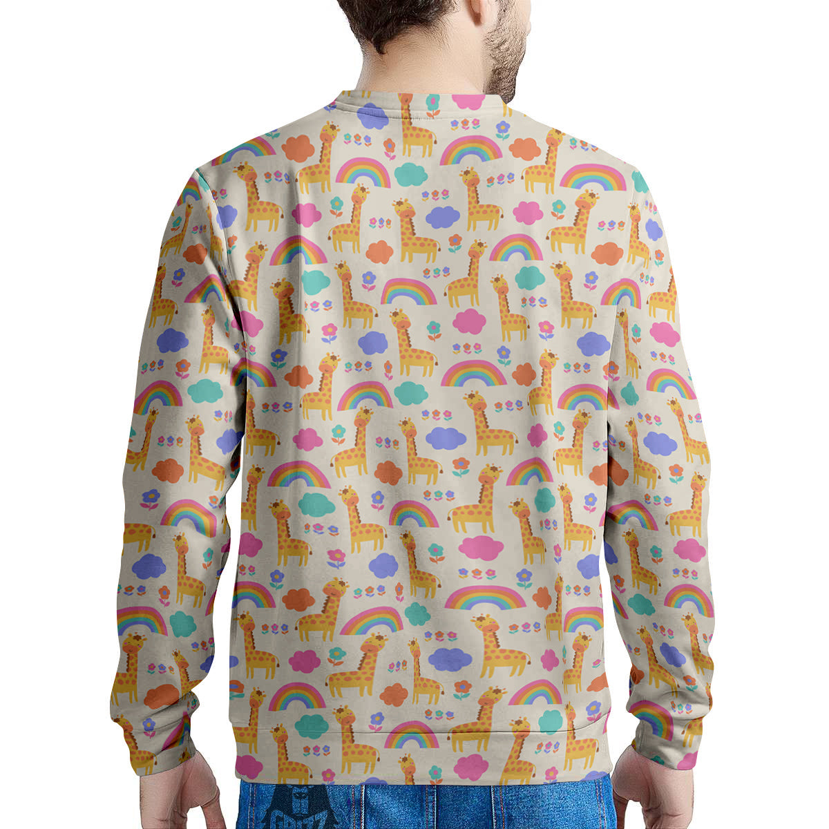 Baby Giraffe Cute Print Pattern Men's Sweatshirt-grizzshop