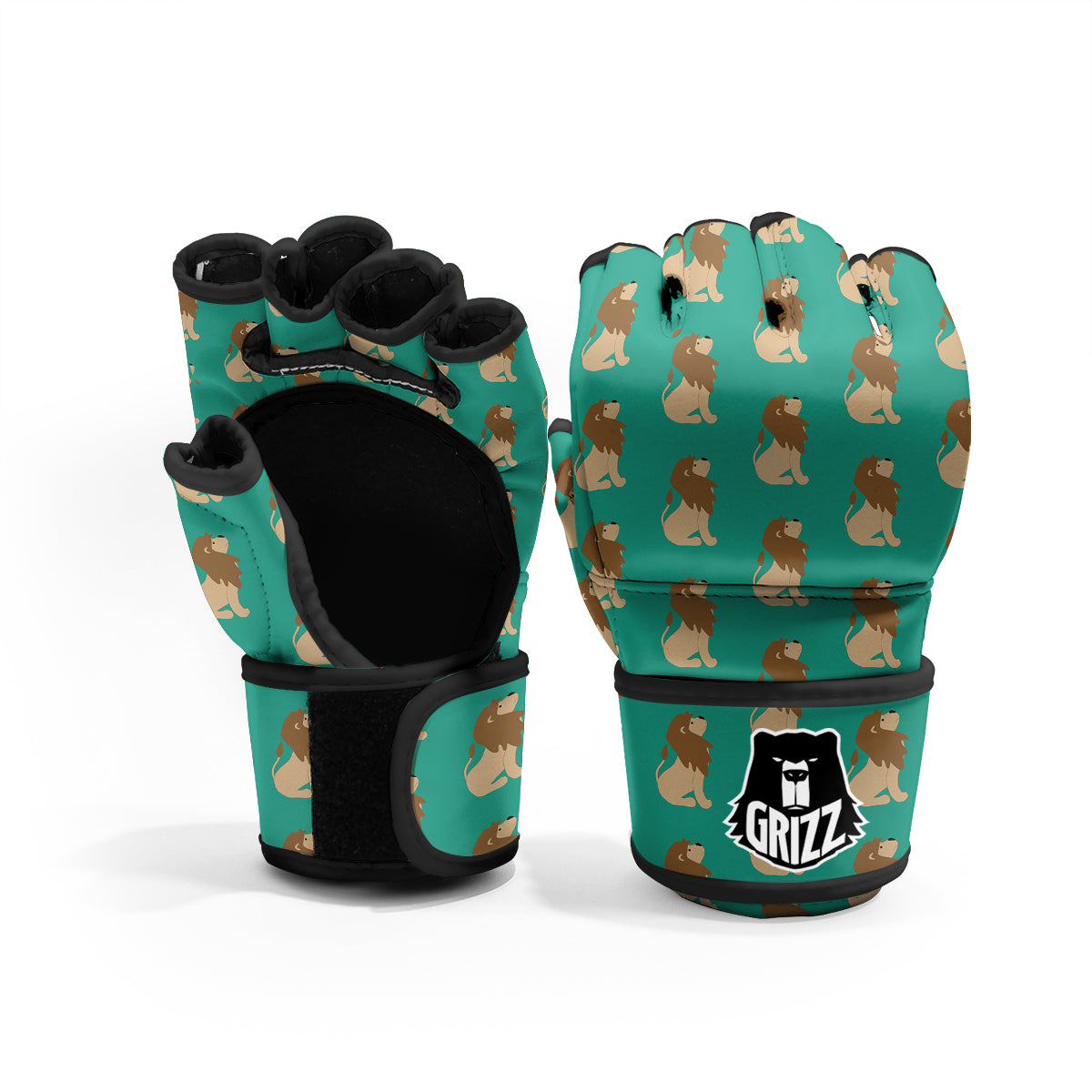 Baby Lion Print Pattern MMA Gloves-grizzshop