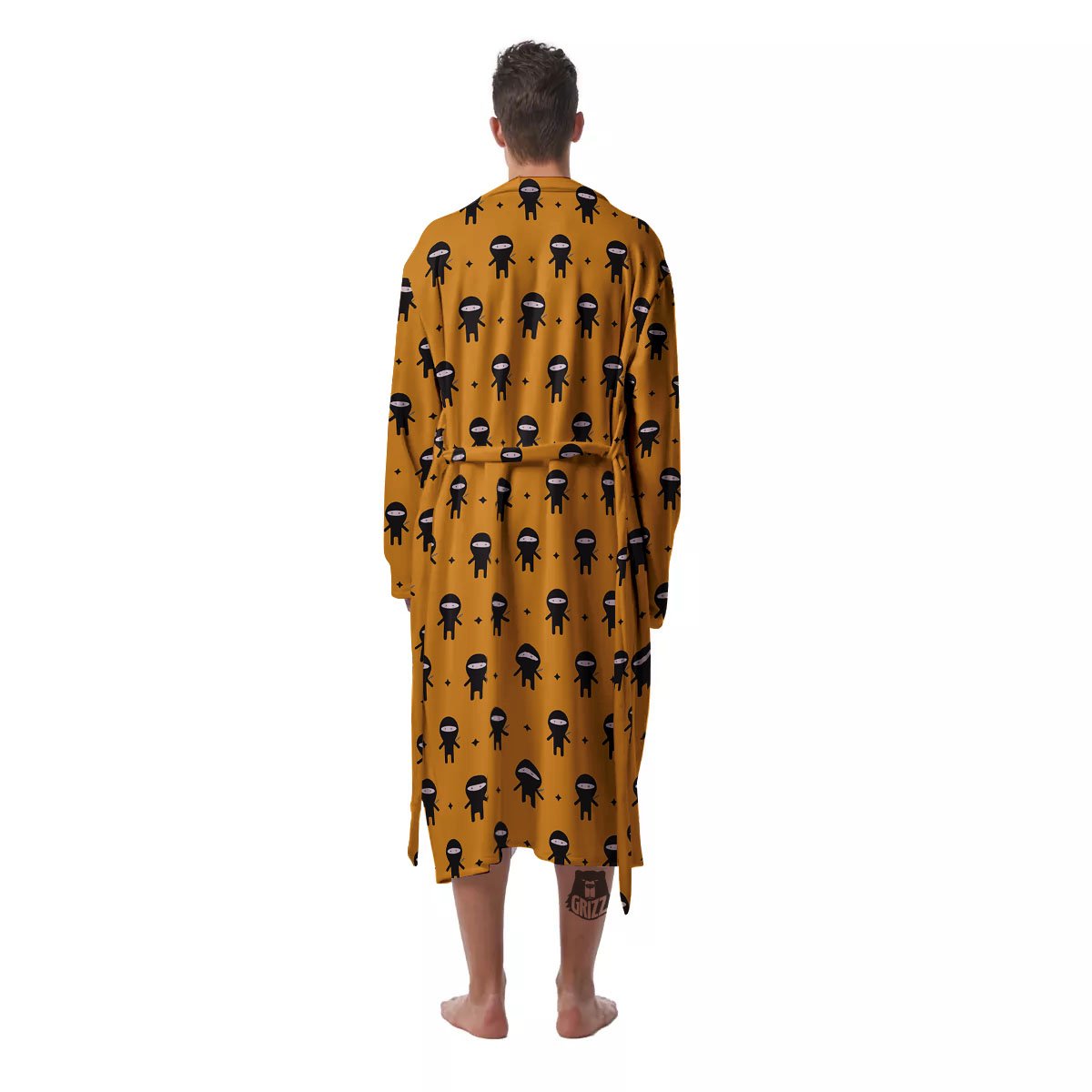 Baby Ninja Print Pattern Men's Robe-grizzshop