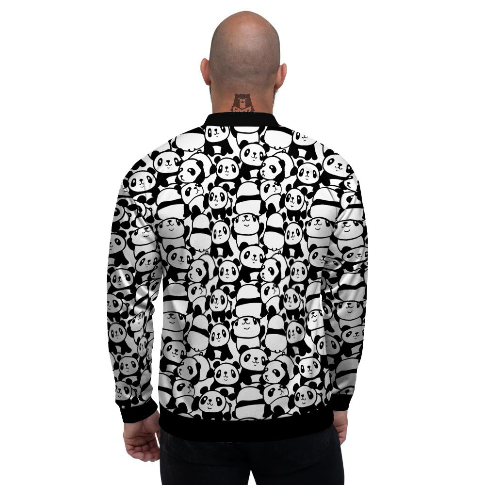 Baby Panda Cute Print Pattern Men's Bomber Jacket-grizzshop