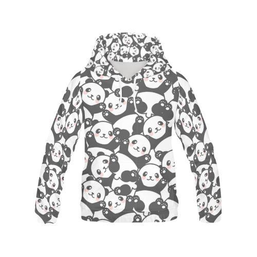 Baby Panda Pattern Print Women Pullover Hoodie-grizzshop