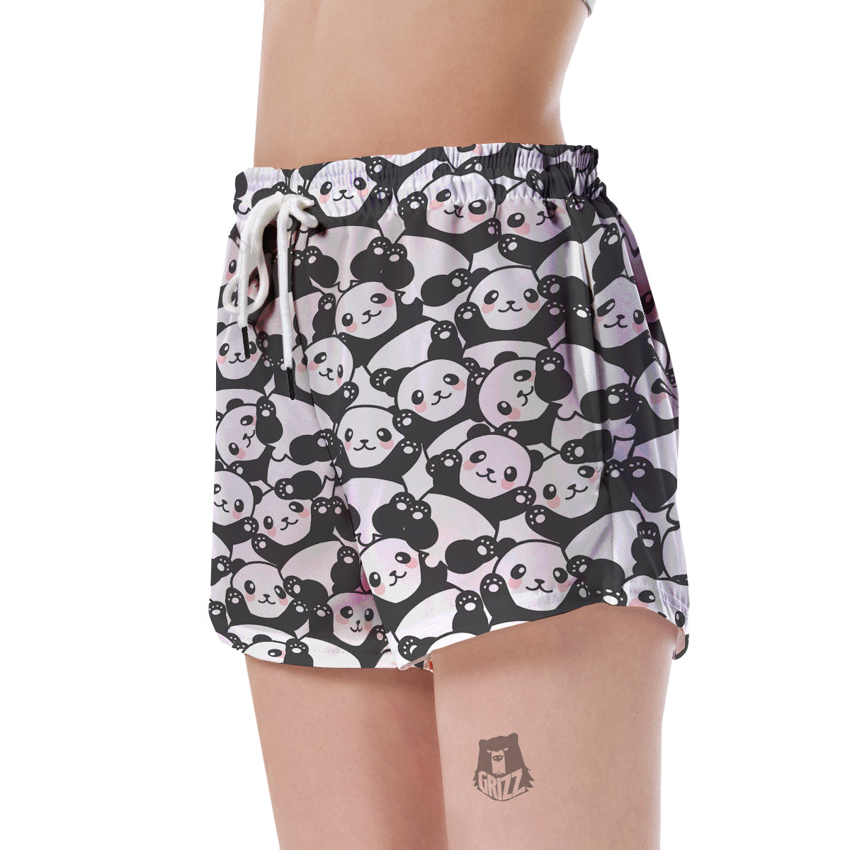 Baby Panda Pattern Print Women's Shorts-grizzshop