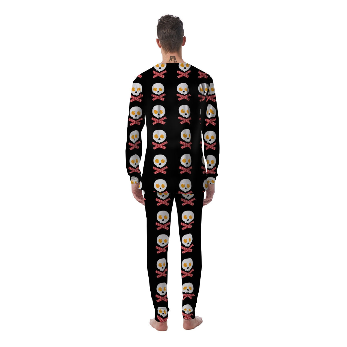 Bacon And Skull Fried Egg Print Pattern Men's Pajamas-grizzshop
