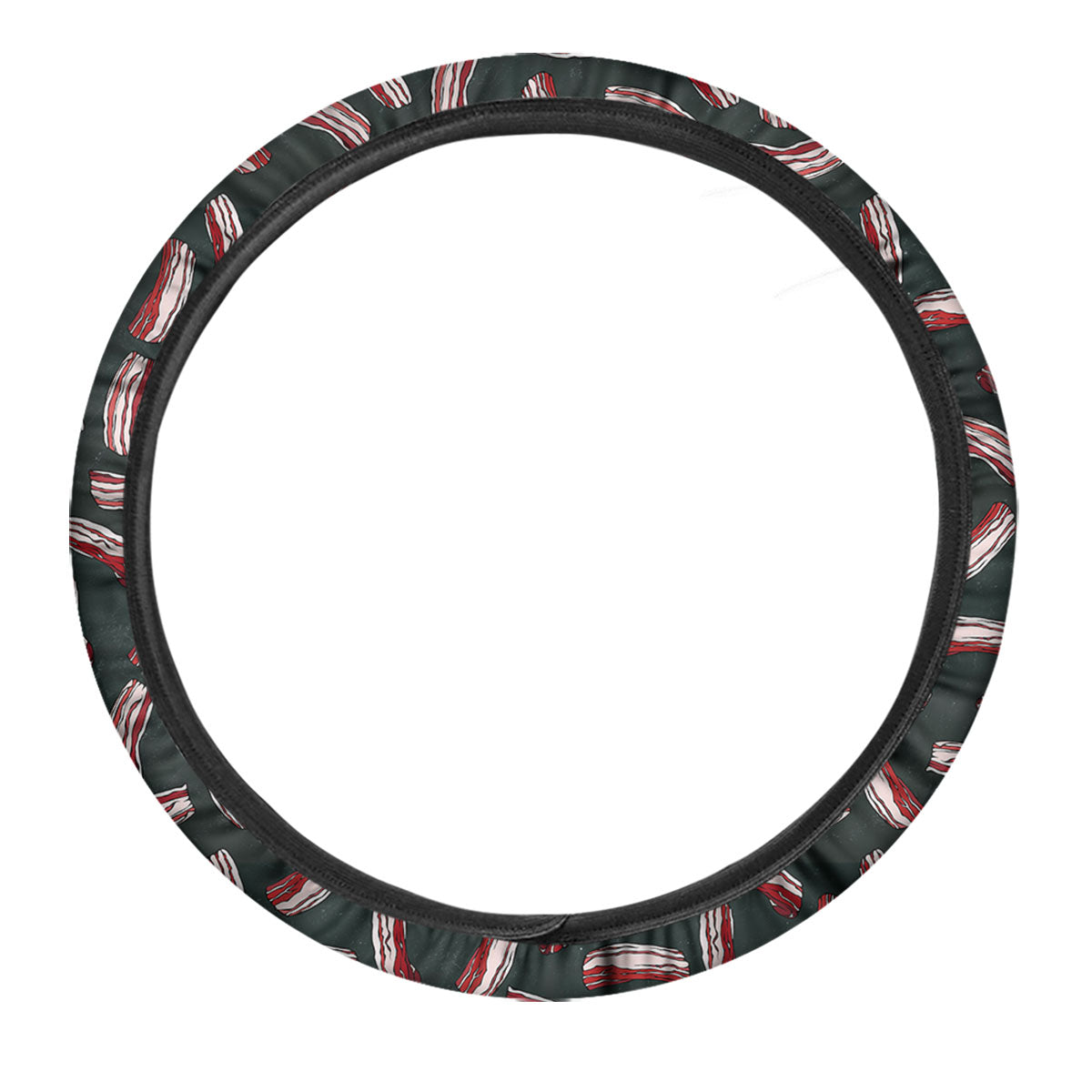 Bacon Black Print Pattern Car Steering Wheel Cover-grizzshop