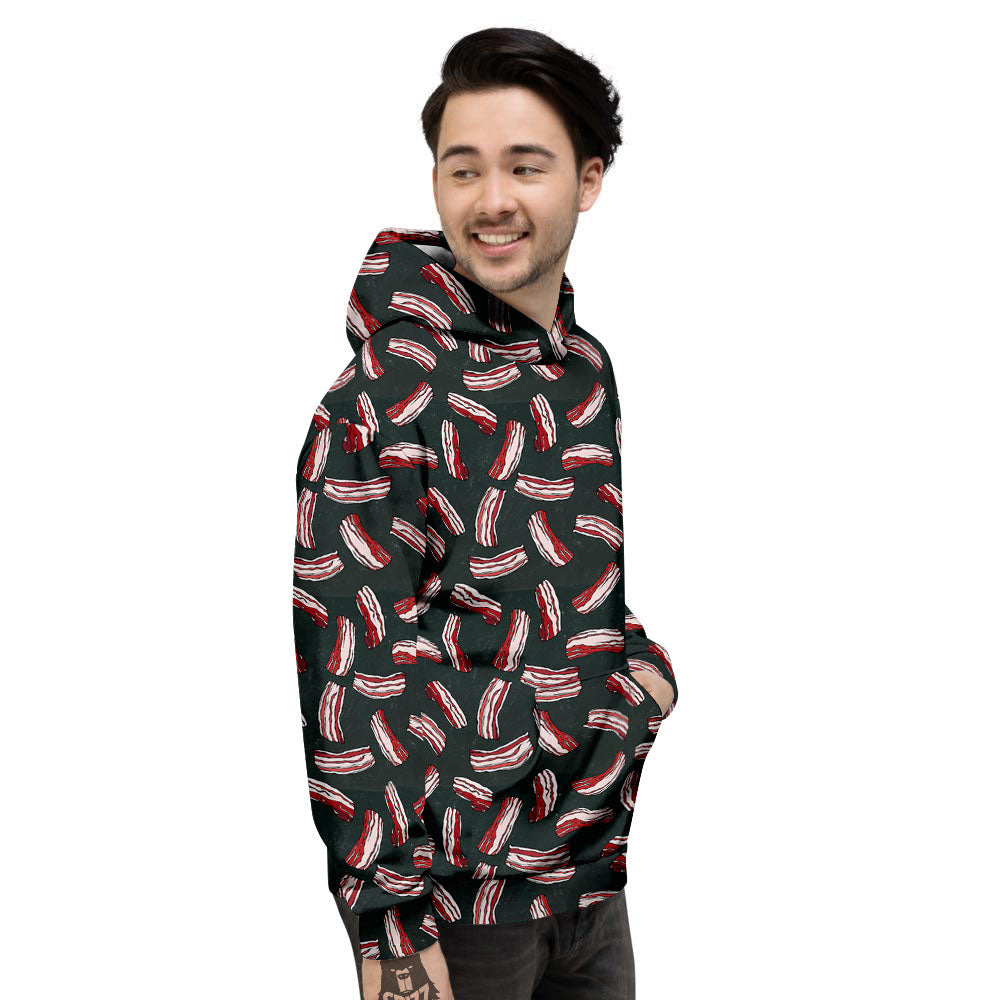 Bacon Black Print Pattern Men's Hoodie-grizzshop