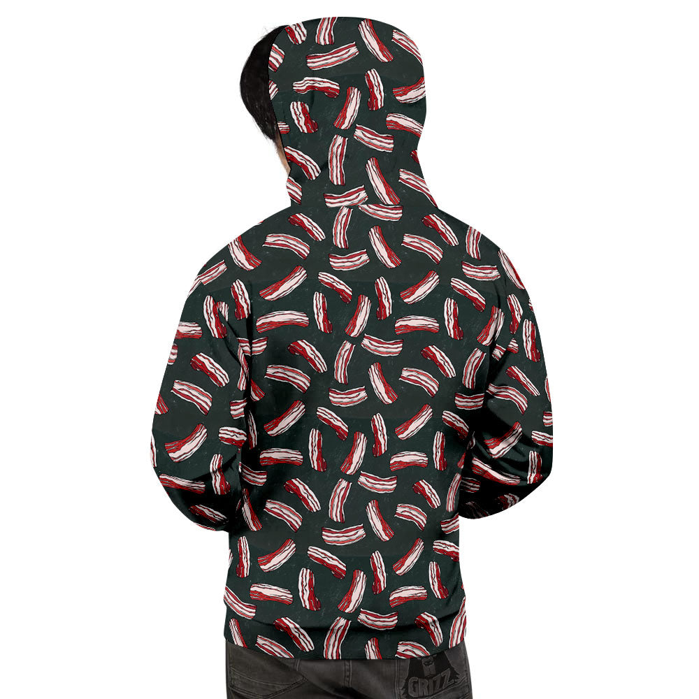 Bacon Black Print Pattern Men's Hoodie-grizzshop