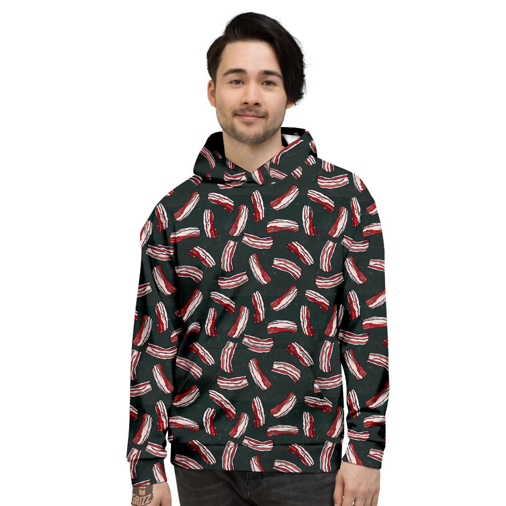 Bacon Black Print Pattern Men's Hoodie-grizzshop