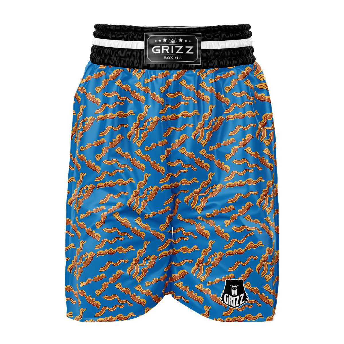 Bacon Blue Crispy Print Pattern Boxing Shorts-grizzshop