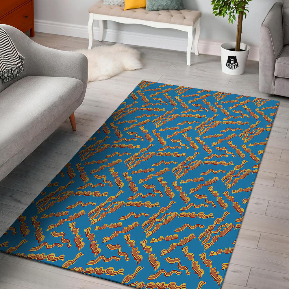 Bacon Blue Crispy Print Pattern Floor Mat-grizzshop