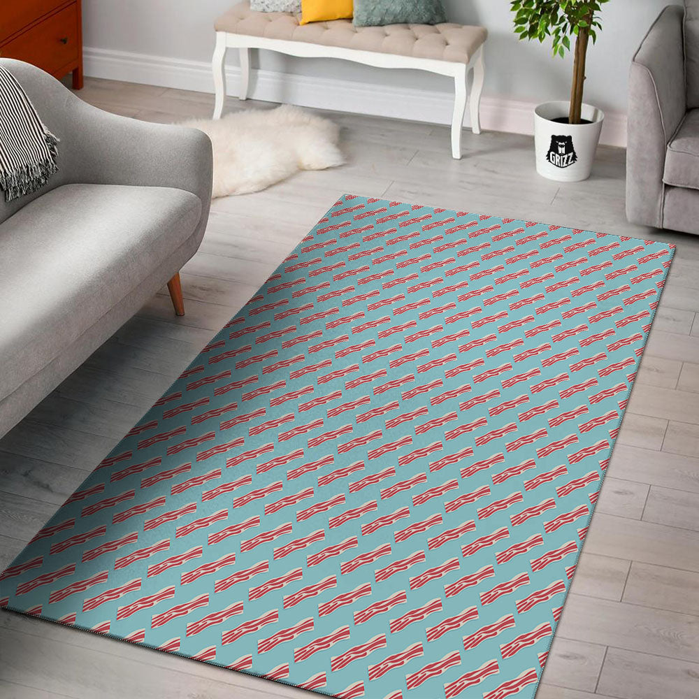 Bacon Blue Print Pattern Floor Mat-grizzshop