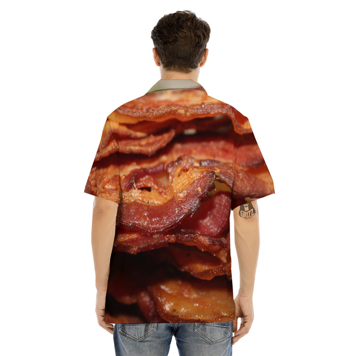 Bacon Crispy Print Men's Hawaiian Shirt-grizzshop