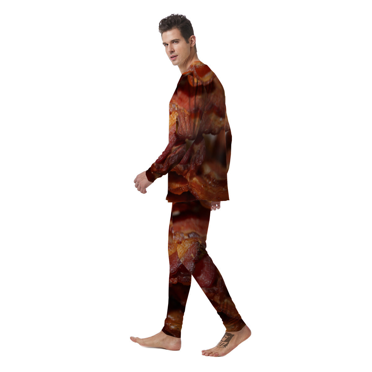 Bacon Crispy Print Men's Pajamas-grizzshop