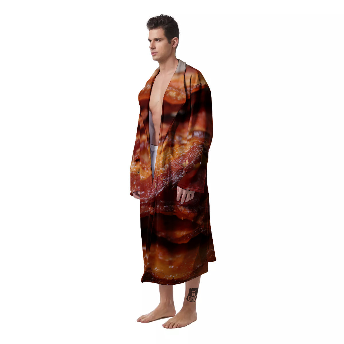 Bacon Crispy Print Men's Robe-grizzshop