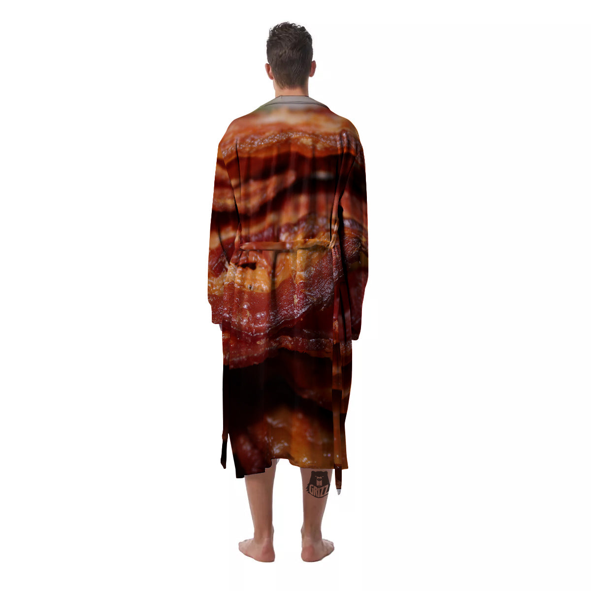 Bacon Crispy Print Men's Robe-grizzshop