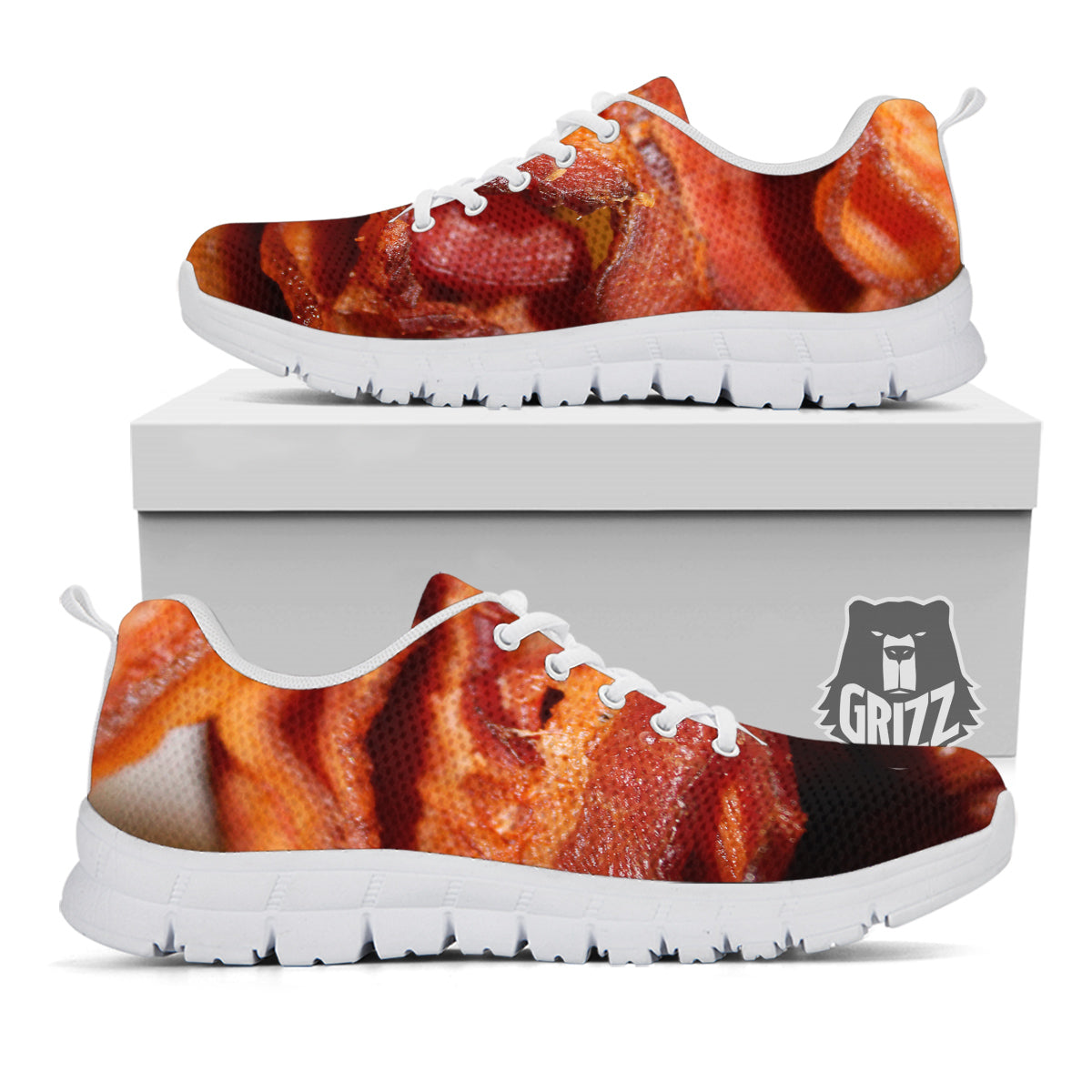 Bacon Crispy Print White Sneaker-grizzshop