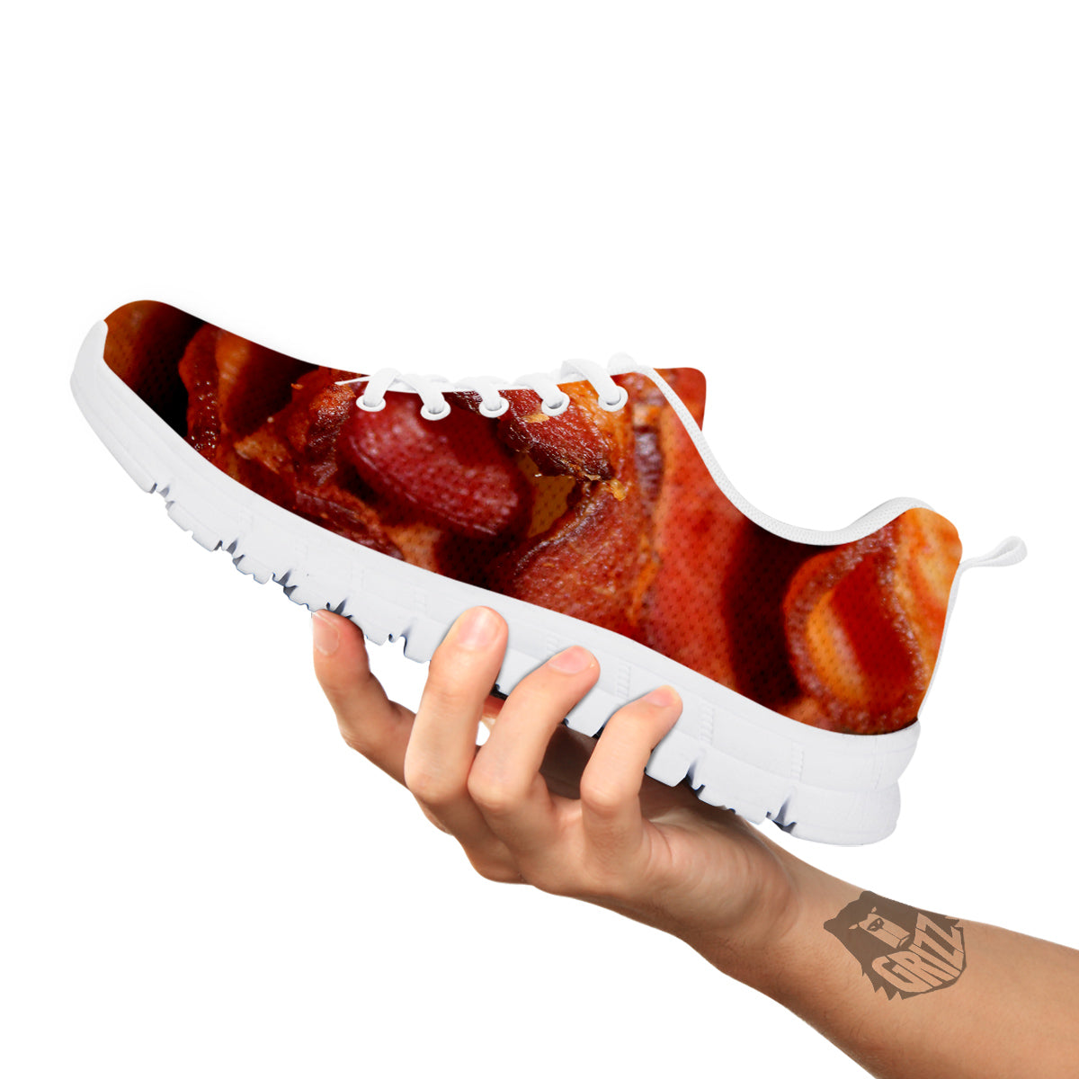 Bacon Crispy Print White Sneaker-grizzshop