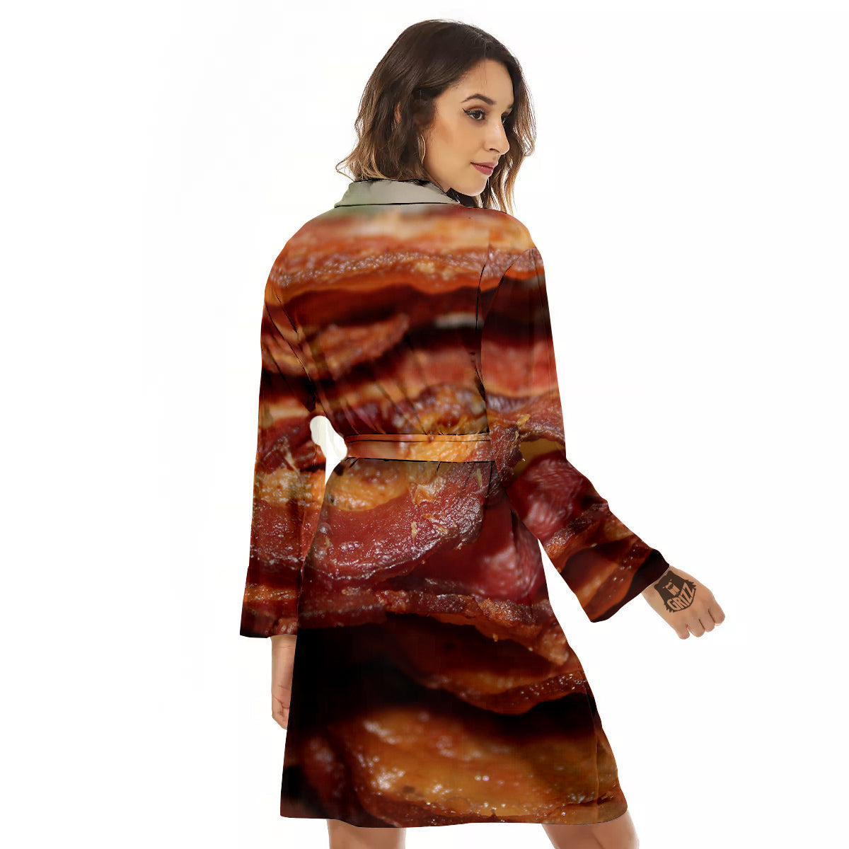 Bacon Crispy Print Women's Robe-grizzshop