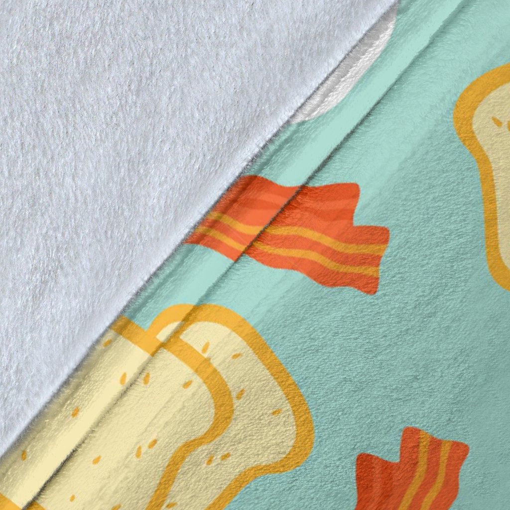 Bacon Egg Bread Pattern Print Blanket-grizzshop