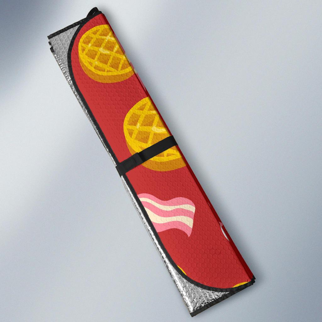 Bacon Egg Pancake Pattern Print Car Sun Shade-grizzshop