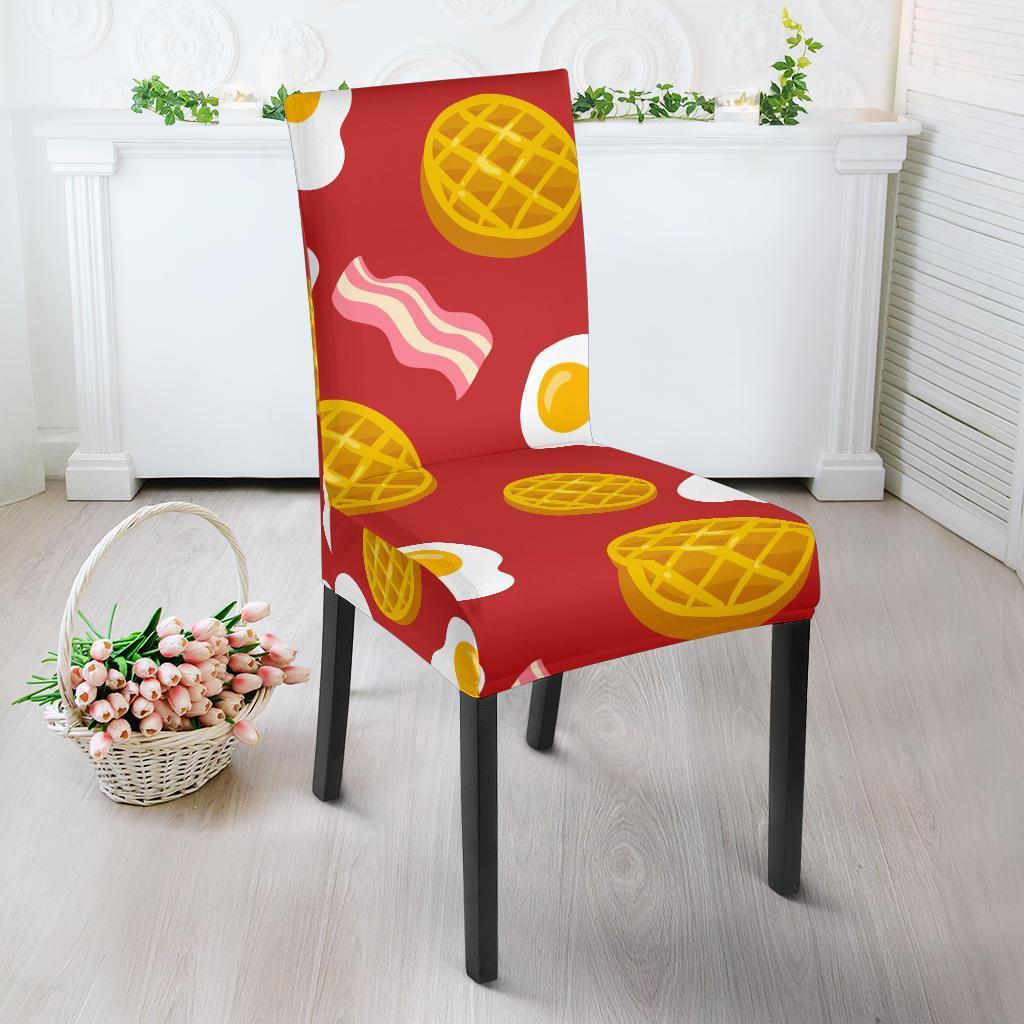 Bacon Egg Pancake Pattern Print Chair Cover-grizzshop