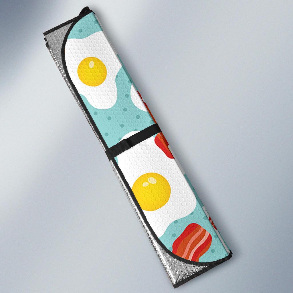 Bacon Egg Pattern Print Car Sun Shade-grizzshop