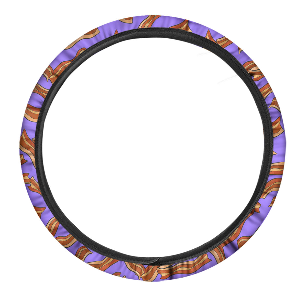 Bacon Purple Print Pattern Car Steering Wheel Cover-grizzshop