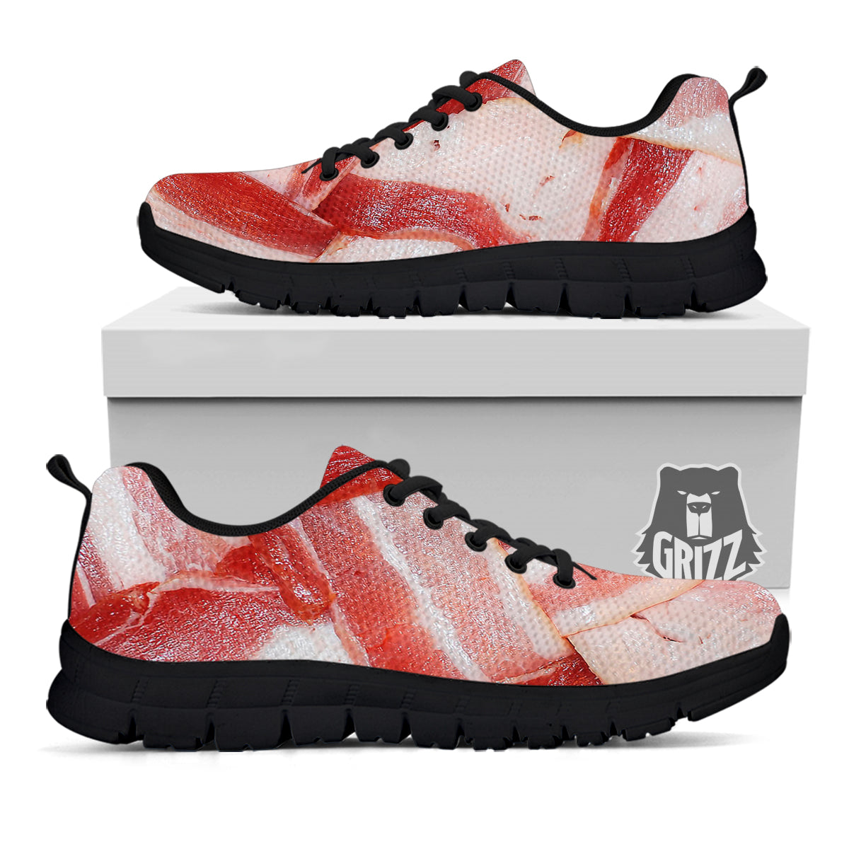 Bacon Weaving Print Black Sneaker-grizzshop